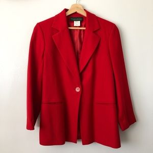 HARVE BENARD Red Wool Women’s Blazer Jacket